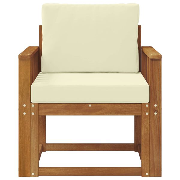 vidaXL Външен диван Солидно акациево дърво и полиестер Естествен