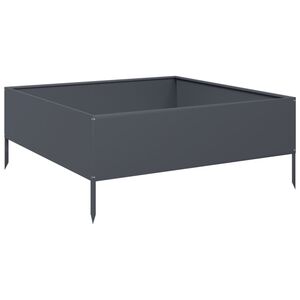 vidaXL Градинска висока леха, антрацит, 100x100x41 см, стомана