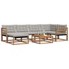 vidaXL Комплект дивани за открито 7 pcs Естествено и светло сиво