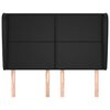 vidaXL Горна табла за легло с уши,черна,147 x 23 x 118/128 см еко кожа