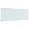 vidaXL Кухненски заден панел Бяло 110 x 40 x 0,6 см закалено стъкло