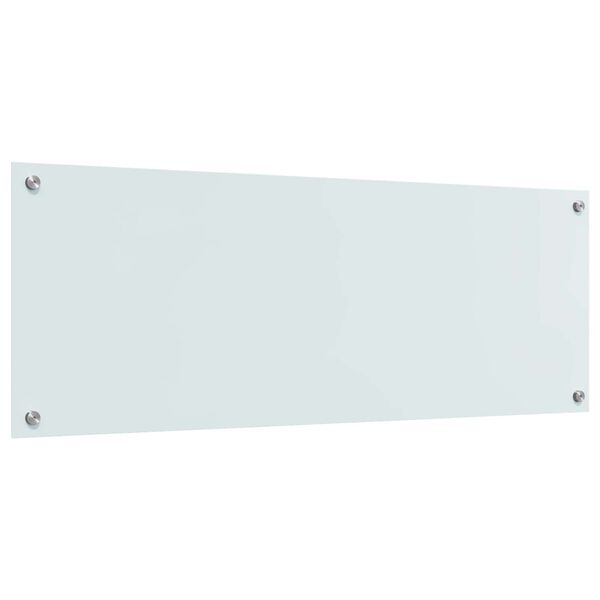vidaXL Кухненски заден панел Бяло 110 x 40 x 0,6 см закалено стъкло
