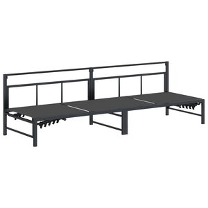 vidaXL Шезлонг Черен 200 x 62 x 59,5 см Textilene