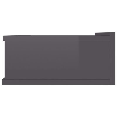 vidaXL Нощни шкафчета за стена 2 бр сив силен гланц 40x30x15 см ПДЧ