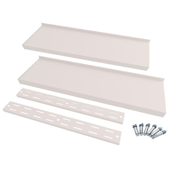 vidaXL Стенни рафтове на 2 нива, 2 бр, неръждаема стомана, 300x30 см