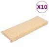 vidaXL Изтривалки за стълби, 10 бр., 65x21x4 см, кремави, с правоъгълен ръб