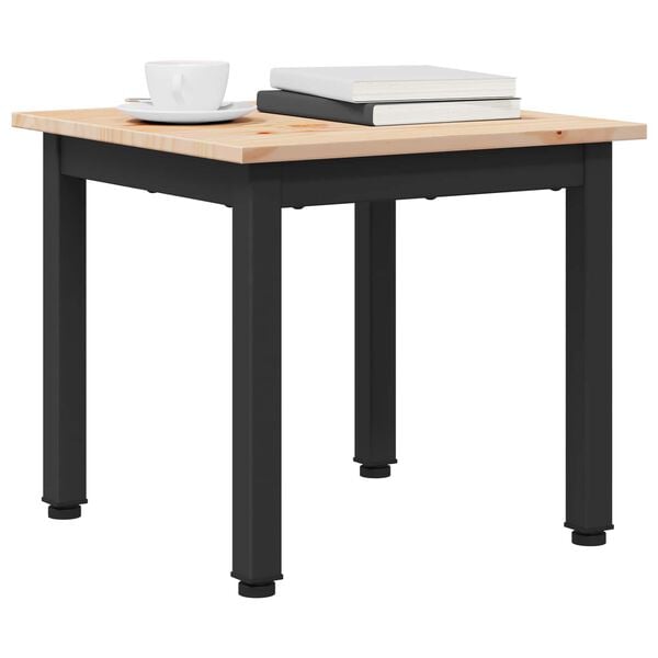 vidaXL Масичка за кафе Бяло 60 x 50 x 36 см Солидно борово дърво