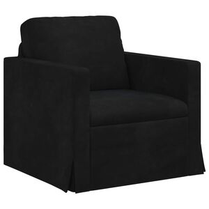 vidaXL Диван Черно 78 x 78 x 80 см Кадифе