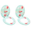 vidaXL WC тоалетни седалки с капак, 2 бр, МДФ, дизайн фламинго