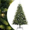 vidaXL Изкуствен сгъваем коледен дърво с 300 LED светлини Зелено