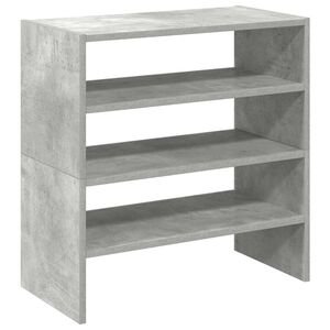 vidaXL Поставки за обувки, 2 бр, стифируеми, бетонно сив, 60x30x30,5см