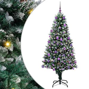 vidaXL С изкуствено коледно дърво с 300 LED светодиода Зелен 180 cm
