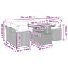 vidaXL Градински диван с възглавници, 7 части, полиратан, сив