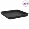 vidaXL Квадратен цветен поднос 24 pcs Черно 21 x 21 x 2 см Пластмаса