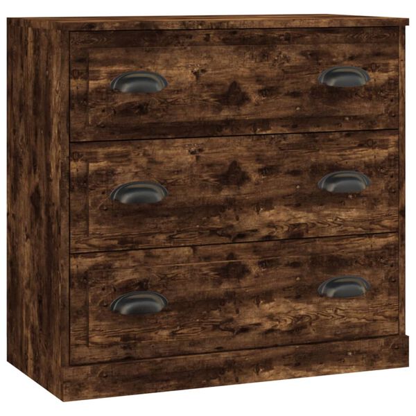 vidaXL Сайдборди, 3 бр, опушен дъб, инженерно дърво