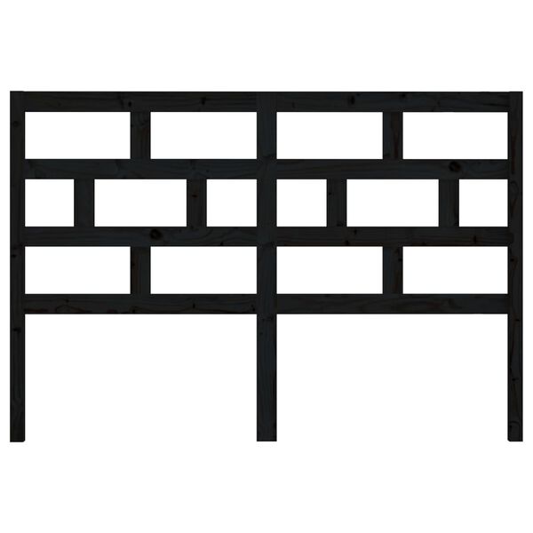 vidaXL Горна табла за легло, черна, 156x4x100 см, бор масив