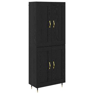 vidaXL Висок шкаф Черния дъб 69,5 x 34 x 90 см Инженерно дърво