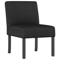 vidaXL Ниско кресло, черно, текстил