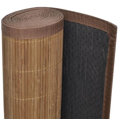 vidaXL Правоъгълен кафяв бамбуков килим 120х180 см