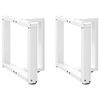 vidaXL Крака за масичка за кафе, Т-образни, 2 бр., бели, 50x25x(42-43) см, стомана