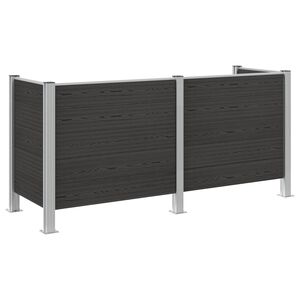 vidaXL Оградка за кошче Сиво 237 x 85 x 115 см Алуминий и WPC