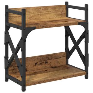 vidaXL Стойка за принтер Старо дърво 40 x 20 x 40 см Инженерно дърво