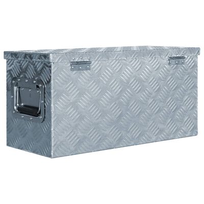 vidaXL Алуминиева кутия, 61,5x26,5x30 см, сребриста