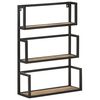 vidaXL Рафт за стена, 60x20x85 см, грубо мангово дърво