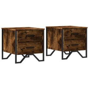 vidaXL Нощни шкафчета, 2 бр, опушен дъб, 40x41x40 см, инженерно дърво