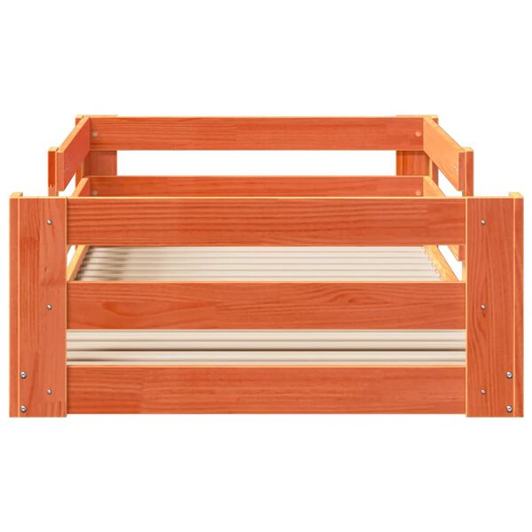 vidaXL Рамка за легло без матрак, восъчнокафяв, 70x140 см, бор масив