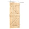 vidaXL Преплъзваща се врата Естествено и бяло 95 x 210 cm