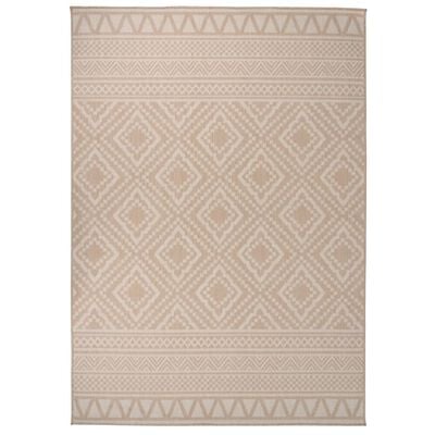 vidaXL Градински плоскотъкан килим, 140x200 см, кафяви шевици