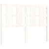 vidaXL Рамка за легло с табла, бяла, 140x190 см, масивно дърво