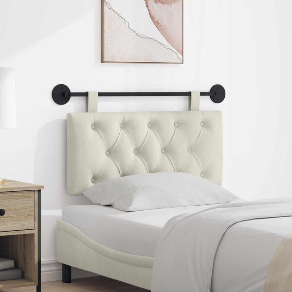 vidaXL Висяща табла Монтиране на стена Крем 100 x 55 x 7 см Кадифе