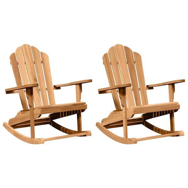 vidaXL Люлеещ се стол Adirondack 2 pcs Кафяво 100 x 77 x 99 см