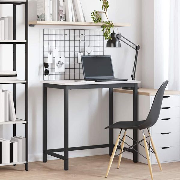 vidaXL Маса Бяло 80 x 50 x 77 см Инженерна дървесина и стомана