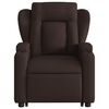 vidaXL Изправящ масажен реклайнер стол, тъмнокафяв, текстил