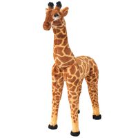 vidaXL Плюшен детски жираф за яздене кафяво и жълто XXL