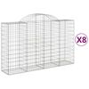 vidaXL Габионни кошници арка 8 бр 200x50x120/140 см поцинковано желязо