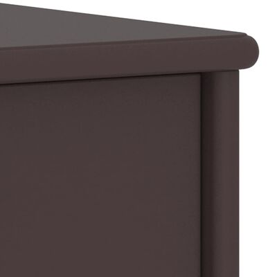 vidaXL Нощно шкафче, тъмнокафяво, 35x30x40 см, бор масив