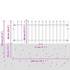 vidaXL Шипова ограда Черно 200 x 130 см Прахово боядисана стомана