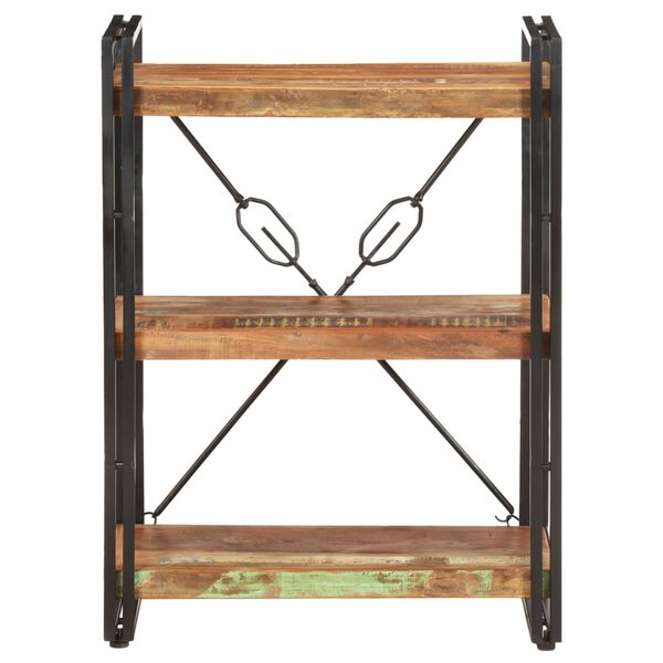 vidaXL Библиотека с 3 рафта, 60x30x80 см, регенерирано дърво масив