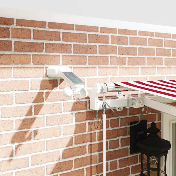 vidaXL Сгъваем навес Червено и бяло 400 &times; 300 cm Полиестер и метал