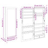 vidaXL Огледален шкаф за бижута с LED осветление, стенен монтаж