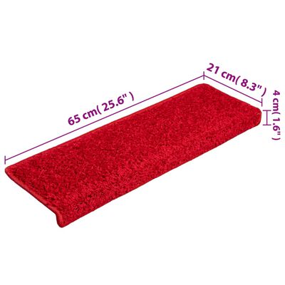vidaXL Стелки за стъпала, 5 бр, 65x21x4 см, червени