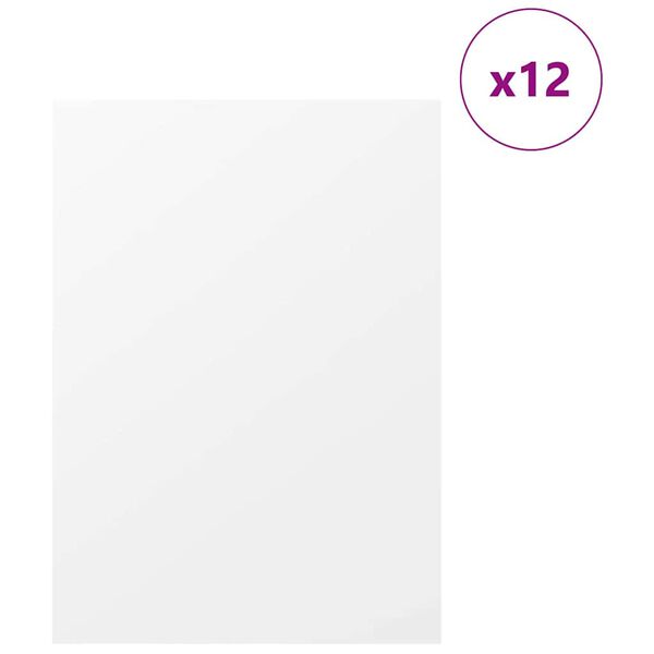 vidaXL Декор панели 12 pcs Бяло 30 x 42 x 0.3 см Инженерно дърво