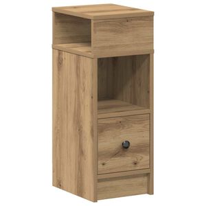 vidaXL Нощно шкафче с чекмедже, дъб, занаятчийски, 25x31x66 см