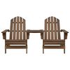 vidaXL Градински столове Адирондак с масичка за чай, чам масив, кафяви