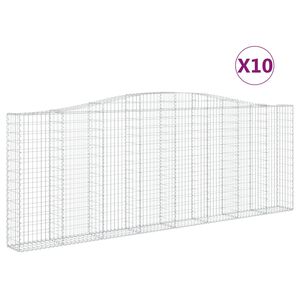 vidaXL Габионни кошници арка 10 бр 400x30x140/160см поцинковано желязо