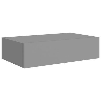 vidaXL Стенни рафтове с чекмеджета, 2 бр, сиви, 40x23,5x10 см, МДФ
